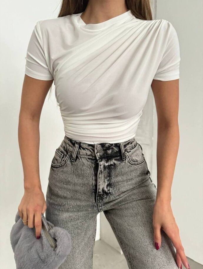 Pull plissée Demi-manche – Image 2