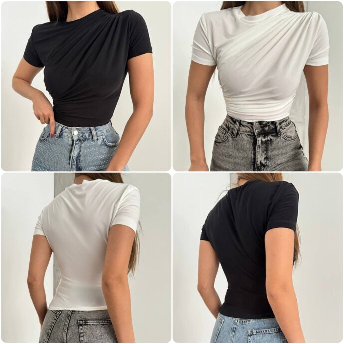 Pull plissée Demi-manche